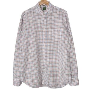 Sid Mashburn Multicolor Plaid Linen Cotton Casual Button Down Shirt Sz M